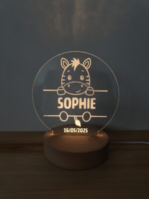 Geboortelampje rond - Hangende zebra